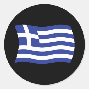 Redonda Pegatina de la bandera de Grecia