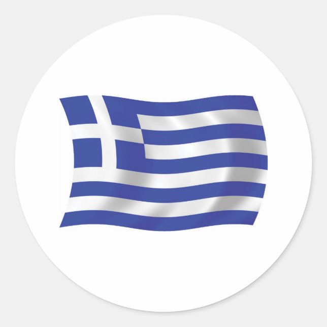 Redonda Pegatina de la bandera de Grecia (Anverso)