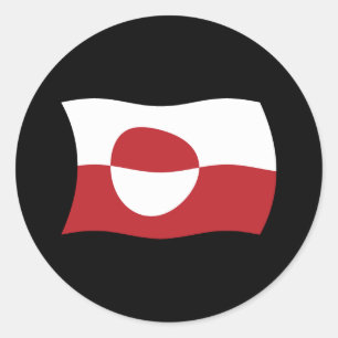 Redonda Pegatina de la bandera de Groenlandia