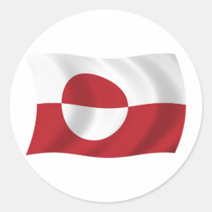 Redonda Pegatina de la bandera de Groenlandia
