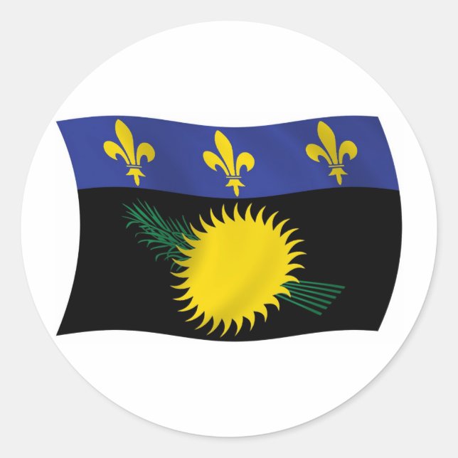 Redonda Pegatina de la bandera de Guadalupe (Anverso)