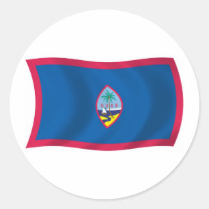 Redonda Pegatina de la bandera de Guam