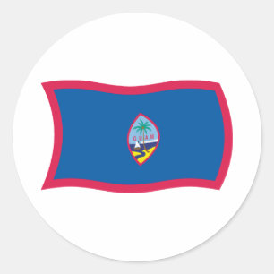Redonda Pegatina de la bandera de Guam