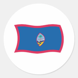 Redonda Pegatina de la bandera de Guam