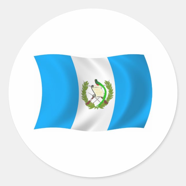 Redonda Pegatina de la bandera de Guatemala (Anverso)