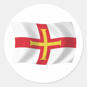 Redonda Pegatina de la bandera de Guernsey