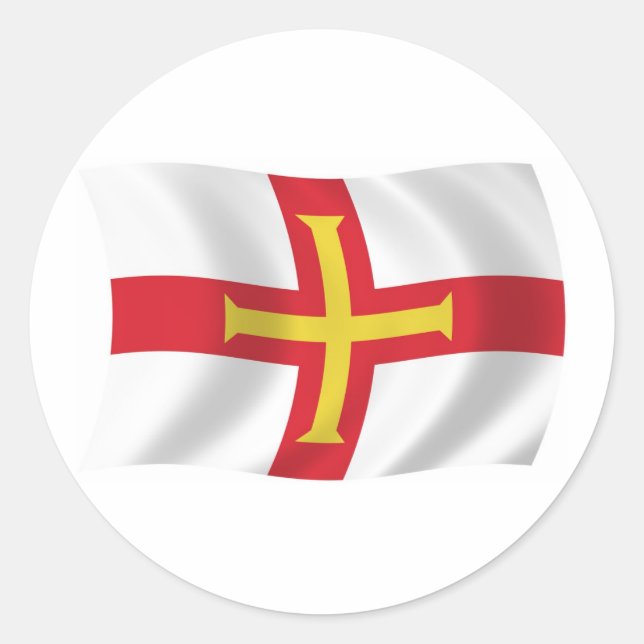 Redonda Pegatina de la bandera de Guernsey (Anverso)