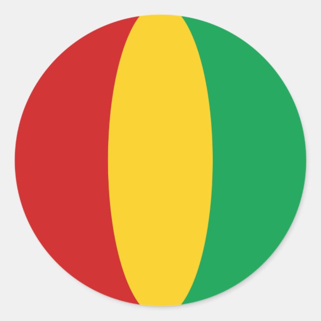 Redonda Pegatina de la bandera de Guinea-Conakry con efect (Anverso)
