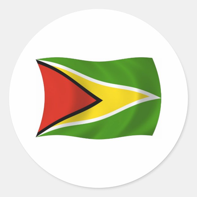 Redonda Pegatina de la bandera de Guyana (Anverso)