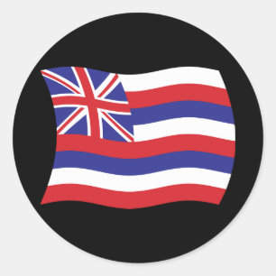 Redonda Pegatina de la bandera de Hawái
