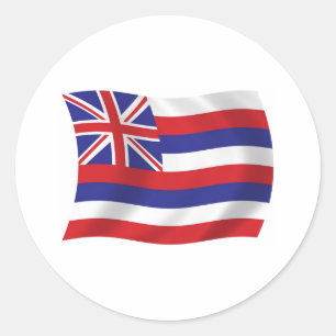 Redonda Pegatina de la bandera de Hawái