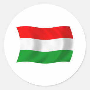 Redonda Pegatina de la bandera de Hungría