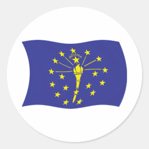 Redonda Pegatina de la bandera de Indiana