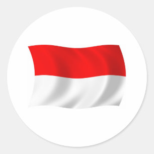 Redonda Pegatina de la bandera de Indonesia