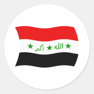 Redonda Pegatina de la bandera de Irak
