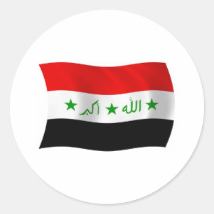 Redonda Pegatina de la bandera de Irak