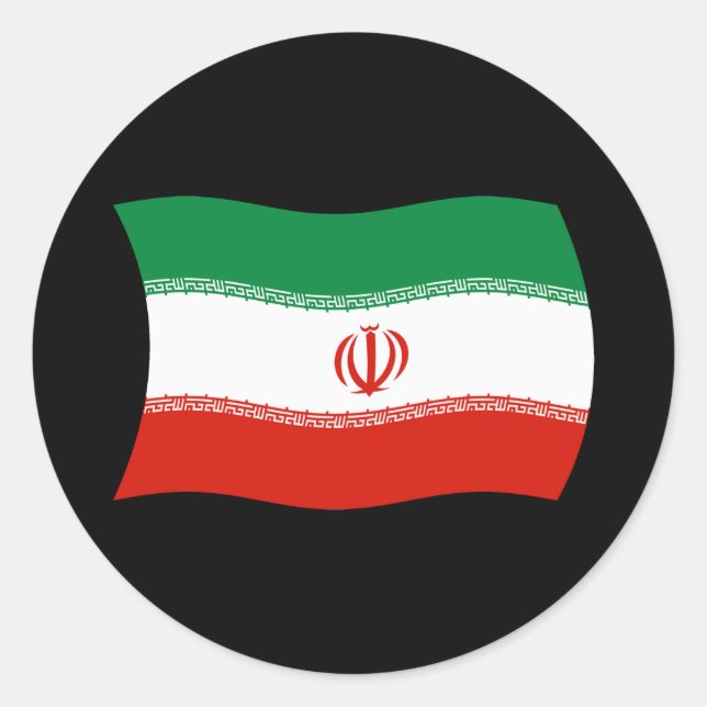 Redonda Pegatina de la bandera de Irán (Anverso)
