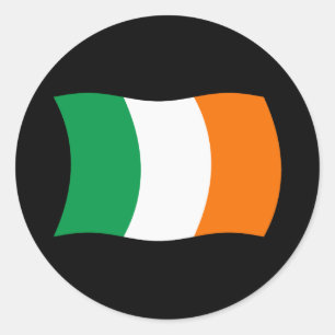 Redonda Pegatina de la bandera de Irlanda