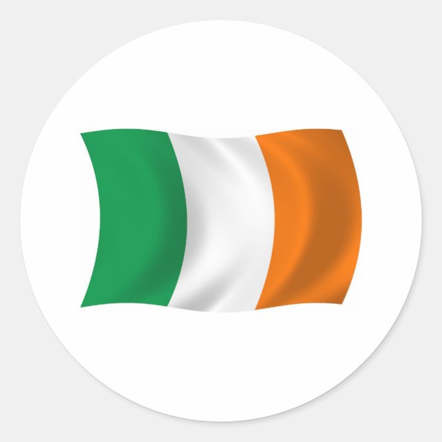 Redonda Pegatina de la bandera de Irlanda (Anverso)