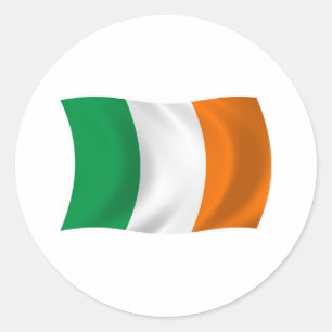 Redonda Pegatina de la bandera de Irlanda