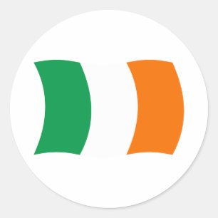 Redonda Pegatina de la bandera de Irlanda