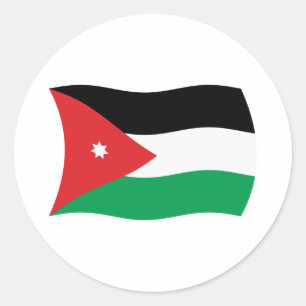 Redonda Pegatina de la bandera de Jordania