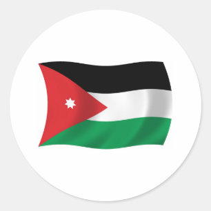 Redonda Pegatina de la bandera de Jordania