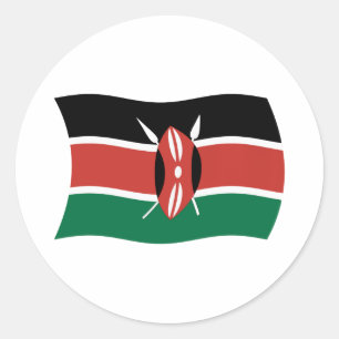 Redonda Pegatina de la bandera de Kenia