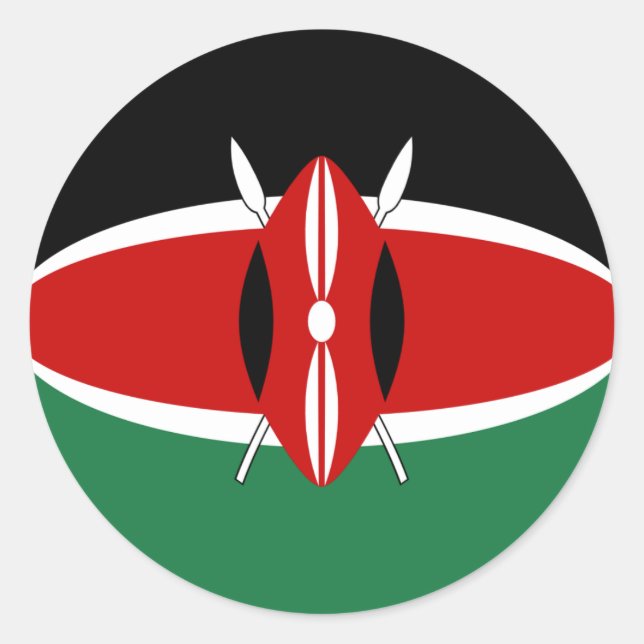 Redonda Pegatina de la bandera de Kenia (Anverso)