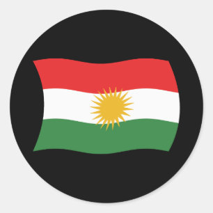 Redonda Pegatina de la bandera de Kurdistán