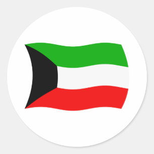Redonda Pegatina de la bandera de Kuwait