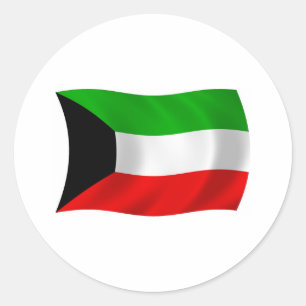 Redonda Pegatina de la bandera de Kuwait