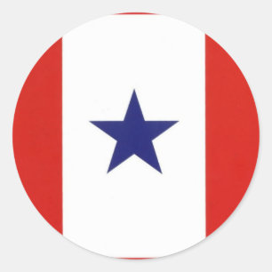 Redonda Pegatina de la bandera de la estrella azul