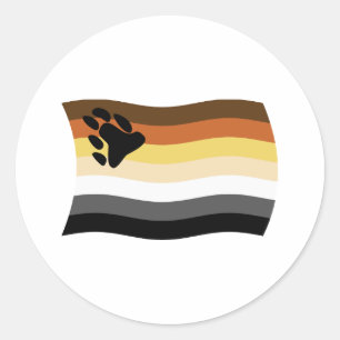 Redonda Pegatina de la bandera de la fraternidad del oso