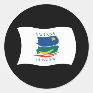 Redonda Pegatina de la bandera de la Guayana Francesa