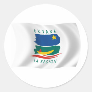 Redonda Pegatina de la bandera de la Guayana Francesa
