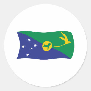Redonda Pegatina de la bandera de la Isla de Navidad