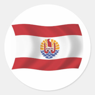 Redonda Pegatina de la bandera de la Polinesia Francesa