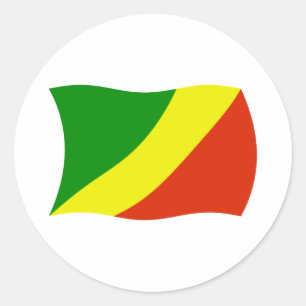 Redonda Pegatina de la bandera de la República del Congo