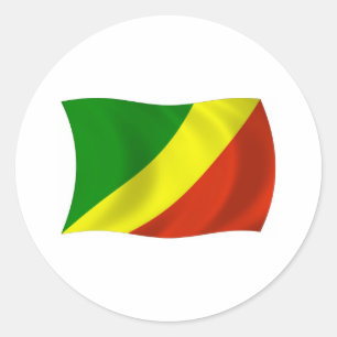 Redonda Pegatina de la bandera de la República del Congo