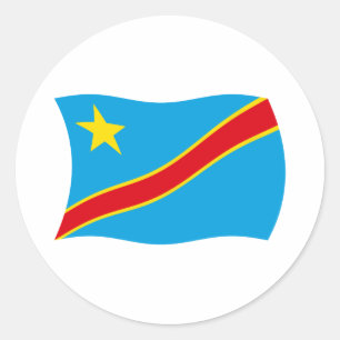 Redonda Pegatina de la bandera de la República Democrática