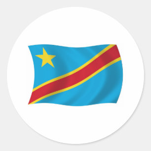 Redonda Pegatina de la bandera de la República Democrática