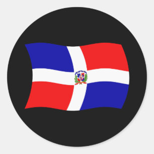 Redonda Pegatina de la bandera de la República Dominicana