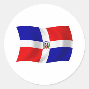 Redonda Pegatina de la bandera de la República Dominicana
