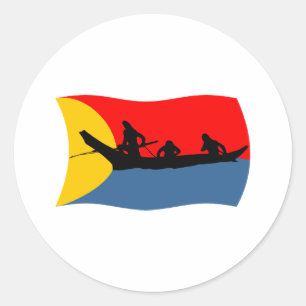 Redonda Pegatina de la bandera de la tribu Clatsop