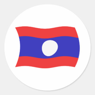 Redonda Pegatina de la bandera de Laos