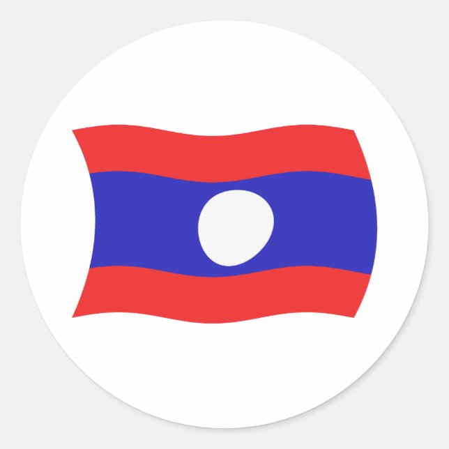 Redonda Pegatina de la bandera de Laos (Anverso)