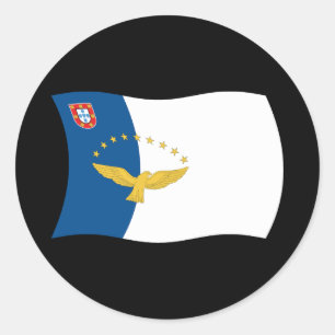 Redonda Pegatina de la bandera de las Azores