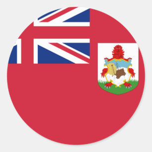 Redonda Pegatina de la bandera de las Bermudas