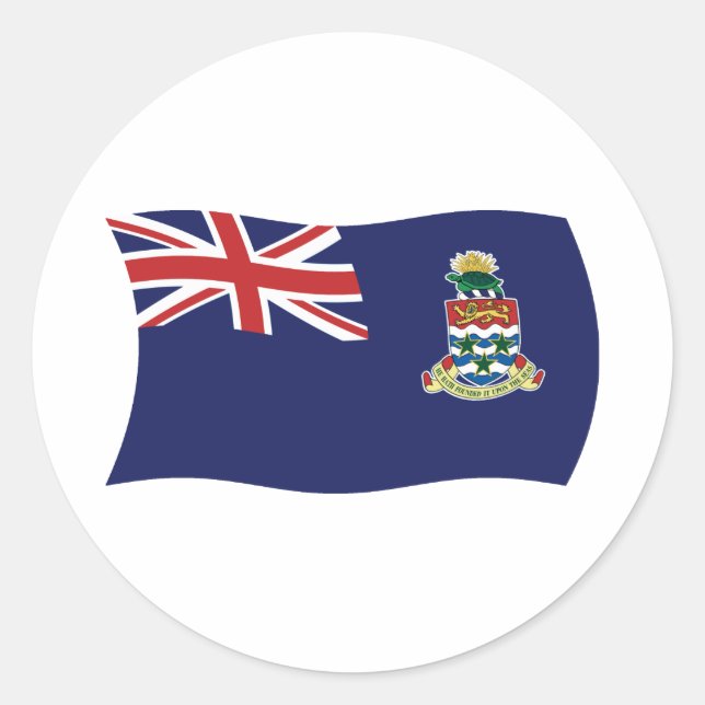 Redonda Pegatina de la bandera de las Islas Caimán (Anverso)